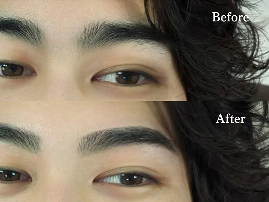 ナチュラルで優しいイメージの眉デザインの施術例