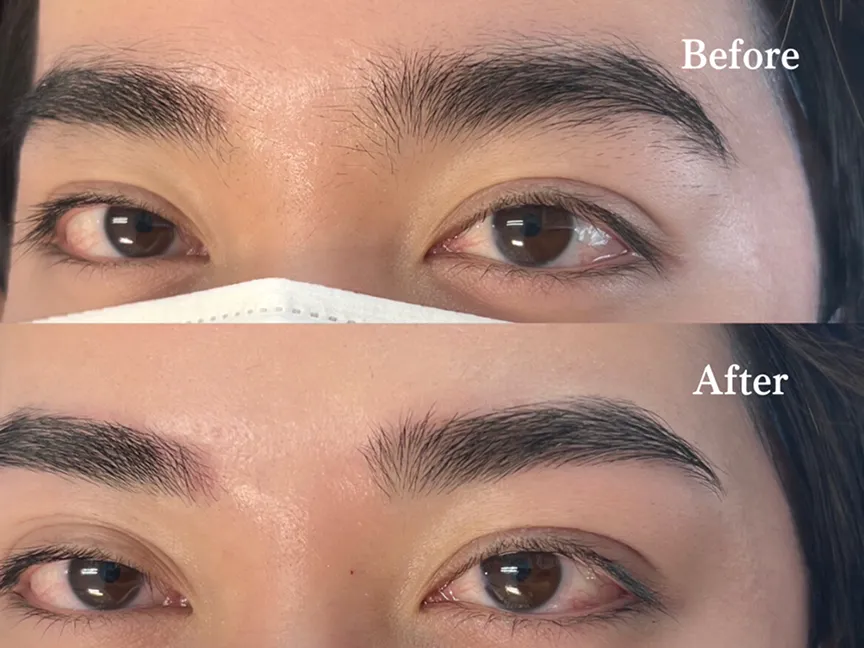 キリッとメンズらしい眉デザインの施術例